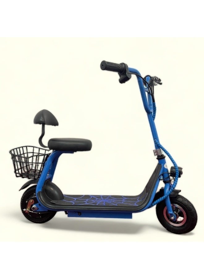 سكوتر كهربائي مع مقعد للكبار بثلاثة أوضاع للسرعه, أزرق